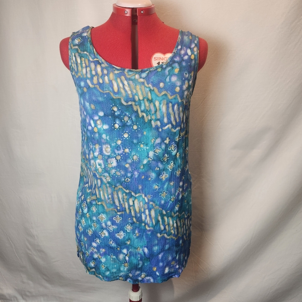 Blue and Green Batique Style Tank Top